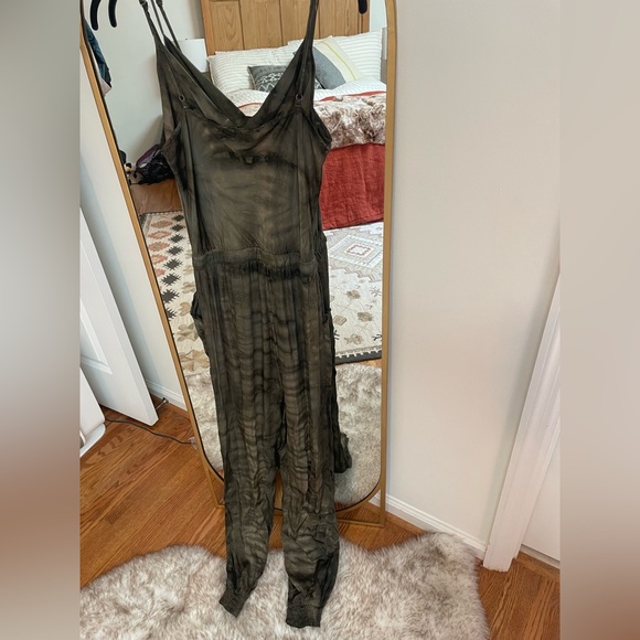 Tiger stripe stain cowl neck jumpsuit - Picture 2 of 4